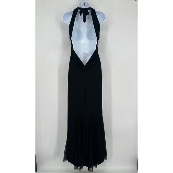 Vintage Y2k Caché Maxi Dress Backless Long Formal Crystal Mermaid Evening Gown - Picture 6 of 11